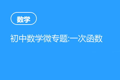 初中数学微专题视频课程：一次函数