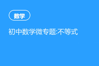 初中数学微专题视频课程：不等式